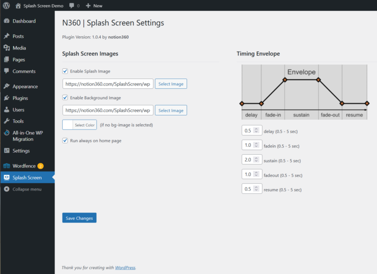 User Guide Splash Screen Demo